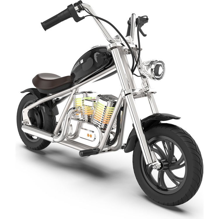 Hyper Gogo Challenger 12 Plus Kids Motorcycle with App - Black