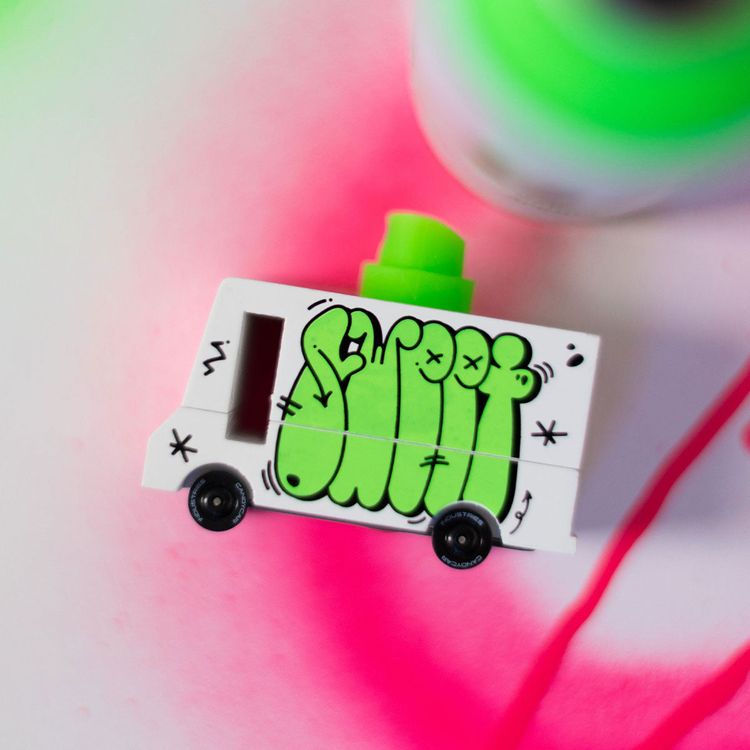 Green Graffiti Van Toy Car