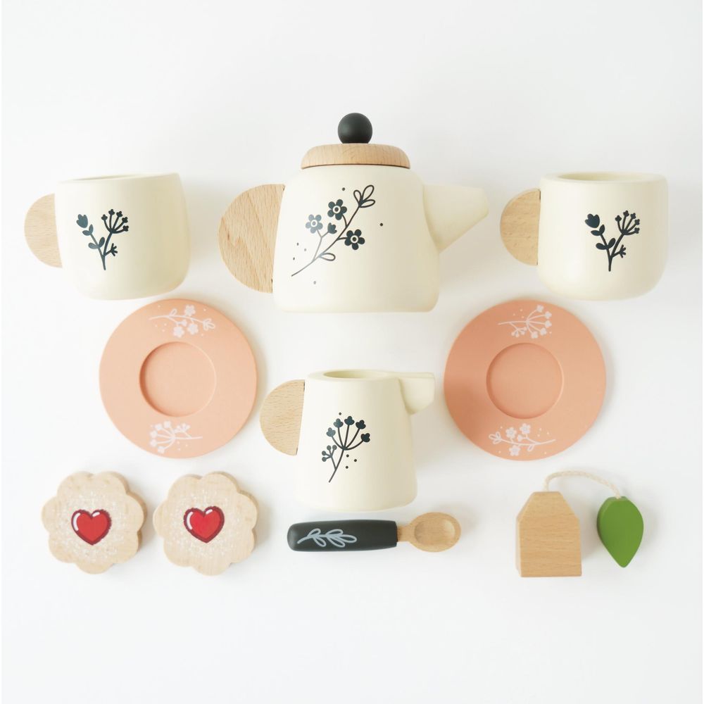 Le Toy Van - 12 Piece Wooden Tea Set & Tray - Preschool