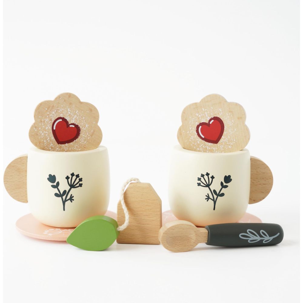 Le Toy Van - 12 Piece Wooden Tea Set & Tray - Preschool