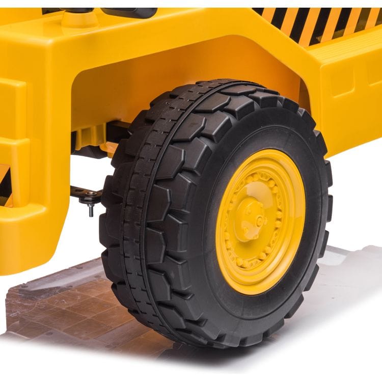 Freddo - 12V CAT Dump Truck 1-Seater Ride On - Yellow - Outdoor
