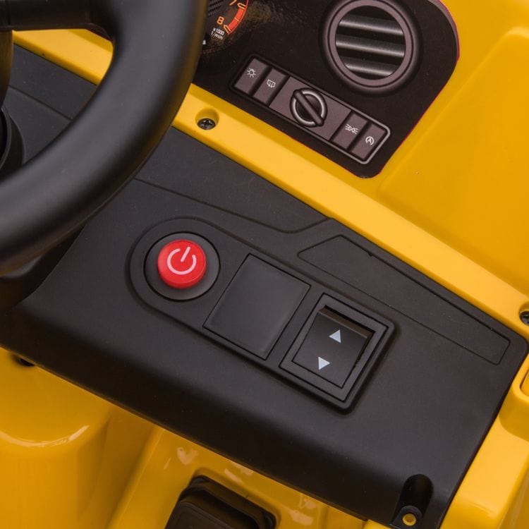 Freddo - 12V CAT Dump Truck 1-Seater Ride On - Yellow - Outdoor