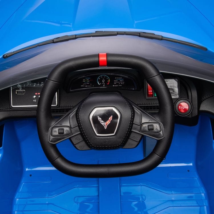 Freddo - 12V Corvette C8 1-Seater Ride On Car - Blue - Outdoor
