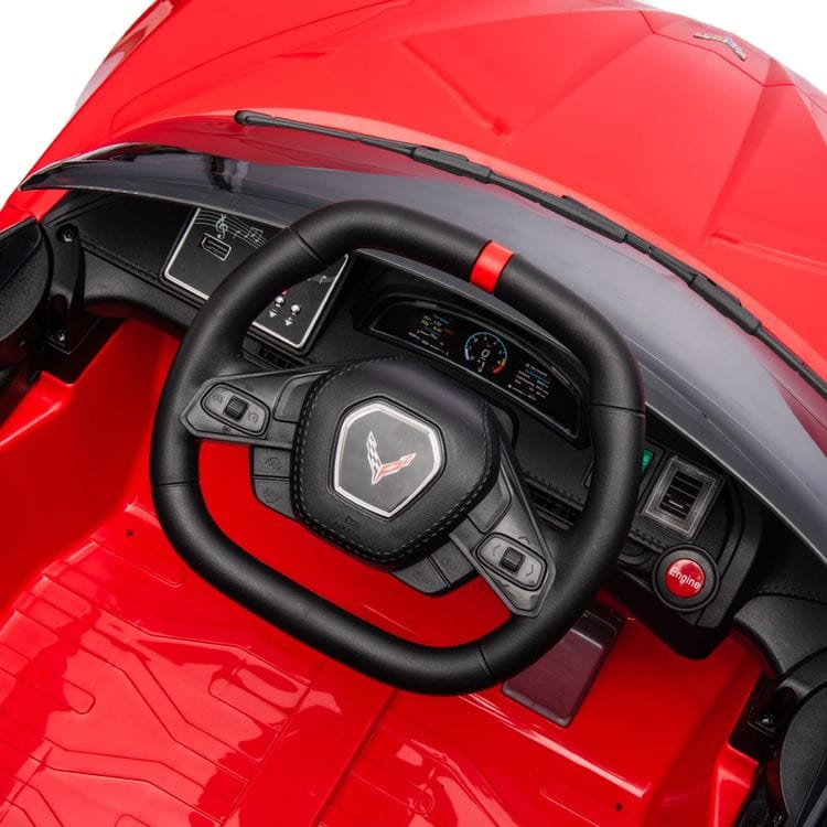 Freddo - 12V Corvette C8 1-Seater Ride On Car - Red - Outdoor