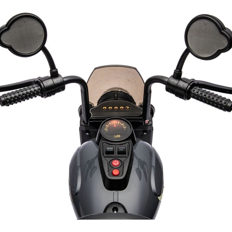 Freddo - 12V Kids Cruiser 1-Seater Motorcycle - Black - Outdoor