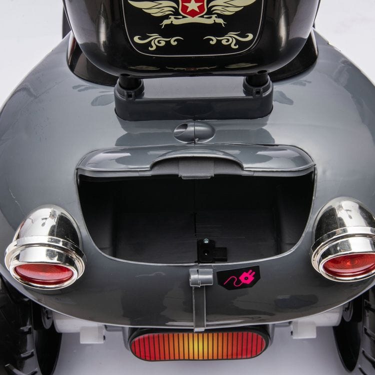 Freddo - 12V Kids Cruiser 1-Seater Motorcycle - Black - Outdoor