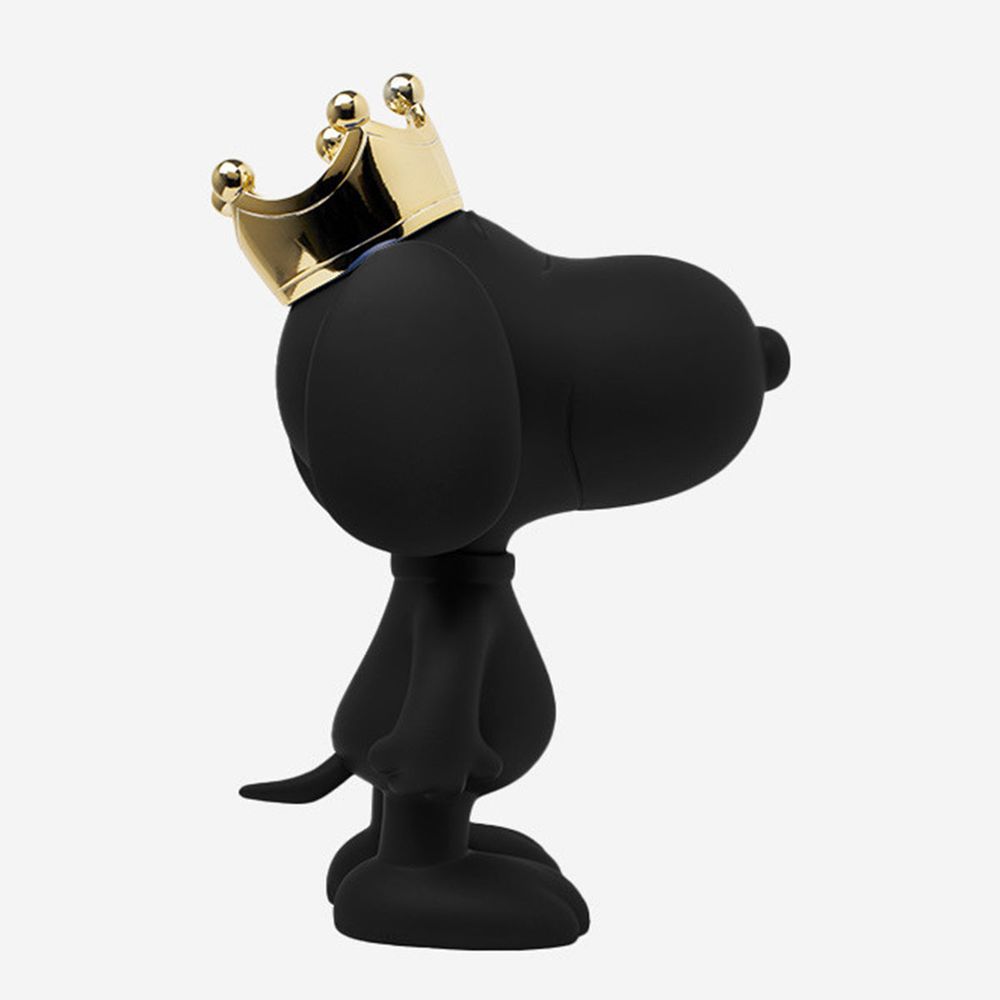Snoopy with Crown 12" Figurine - Black & Gold