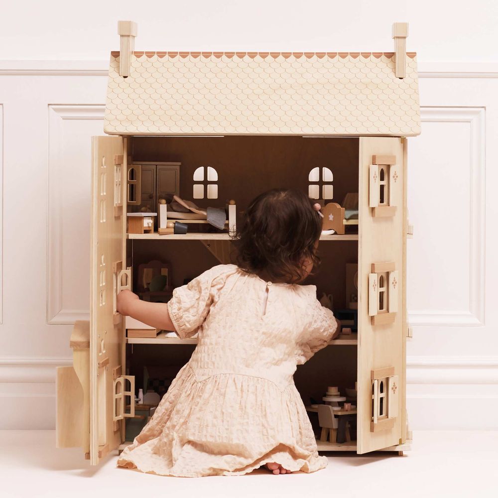The Grand Natural Wood Doll House