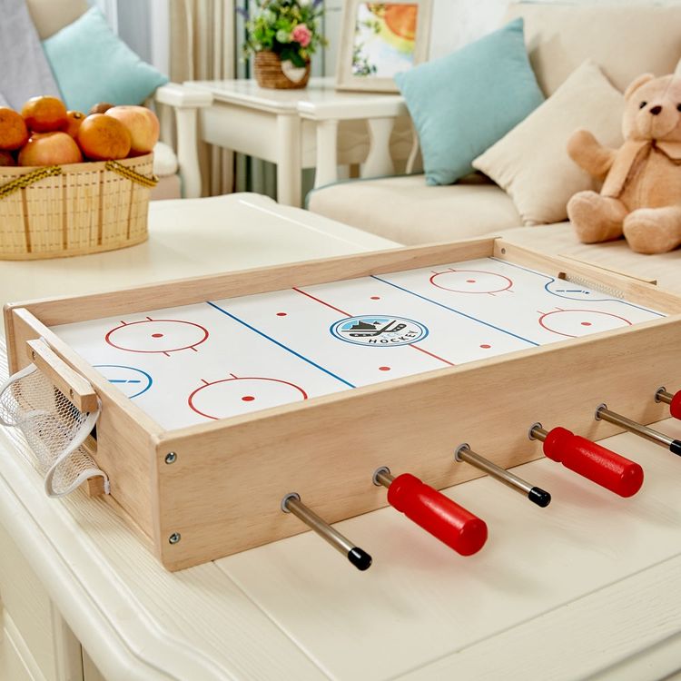 Hape - 2 in 1 Tabletop Game: Foosball & Hockey - Preschool