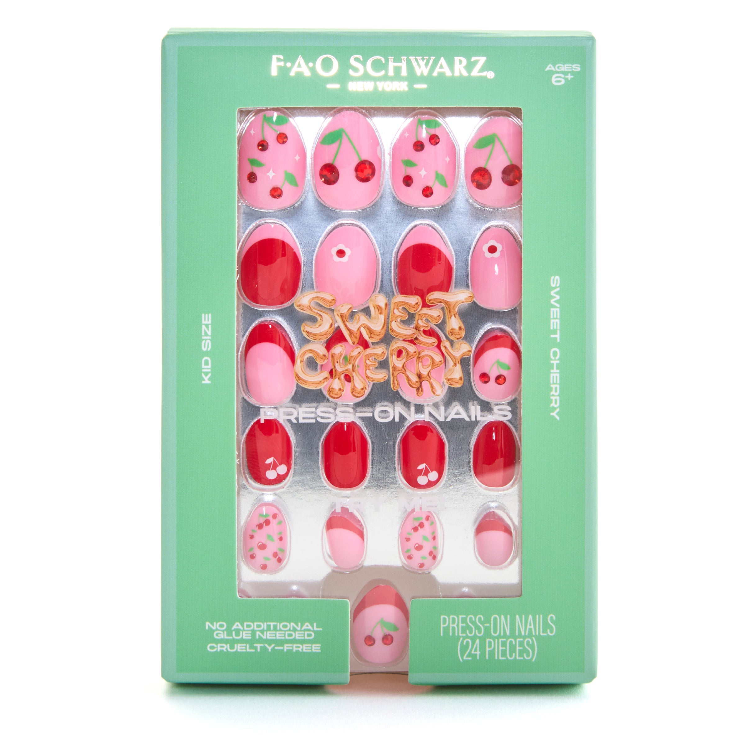 Press-On Nails 24 Piece - Sweet Cherry