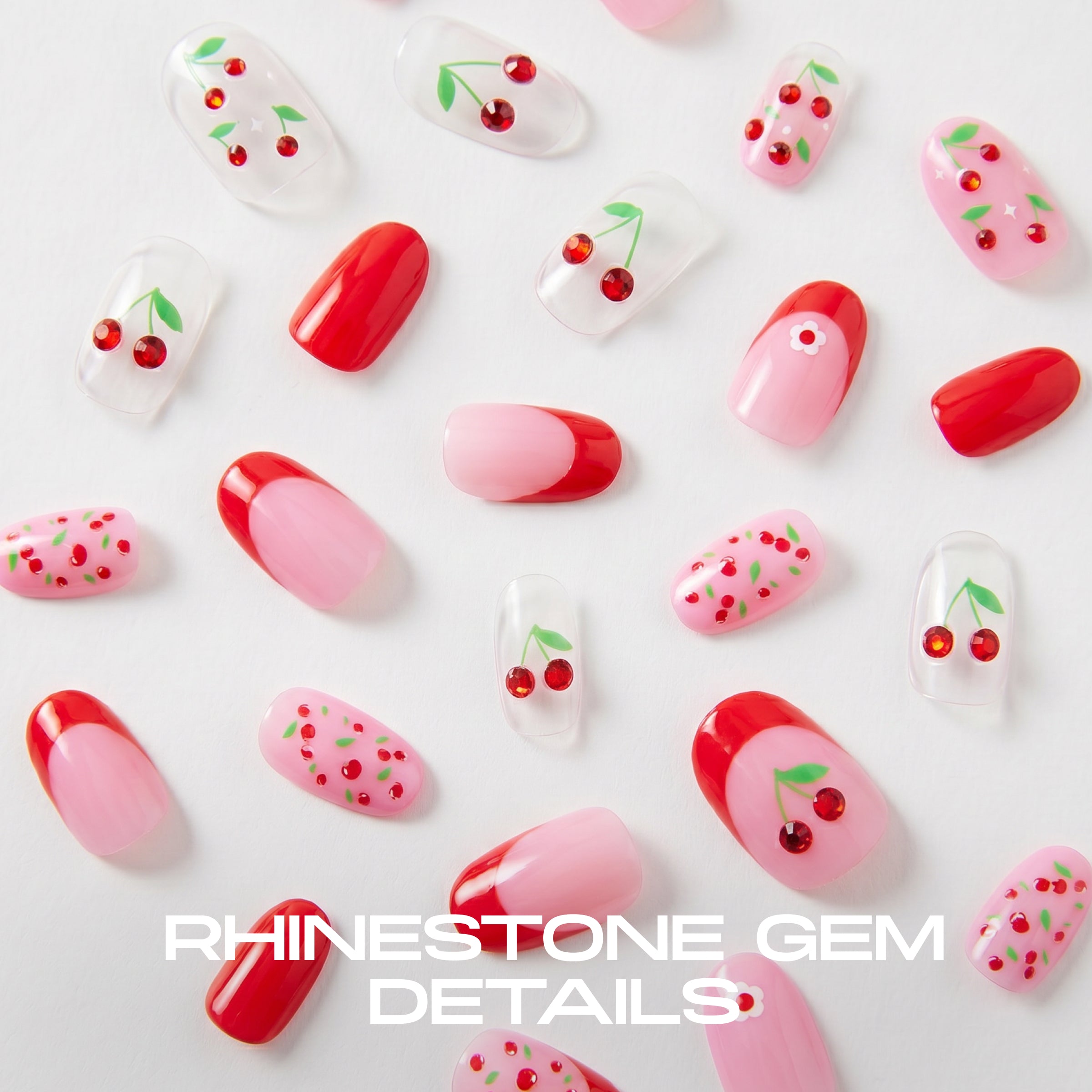 Press-On Nails 24 Piece - Sweet Cherry