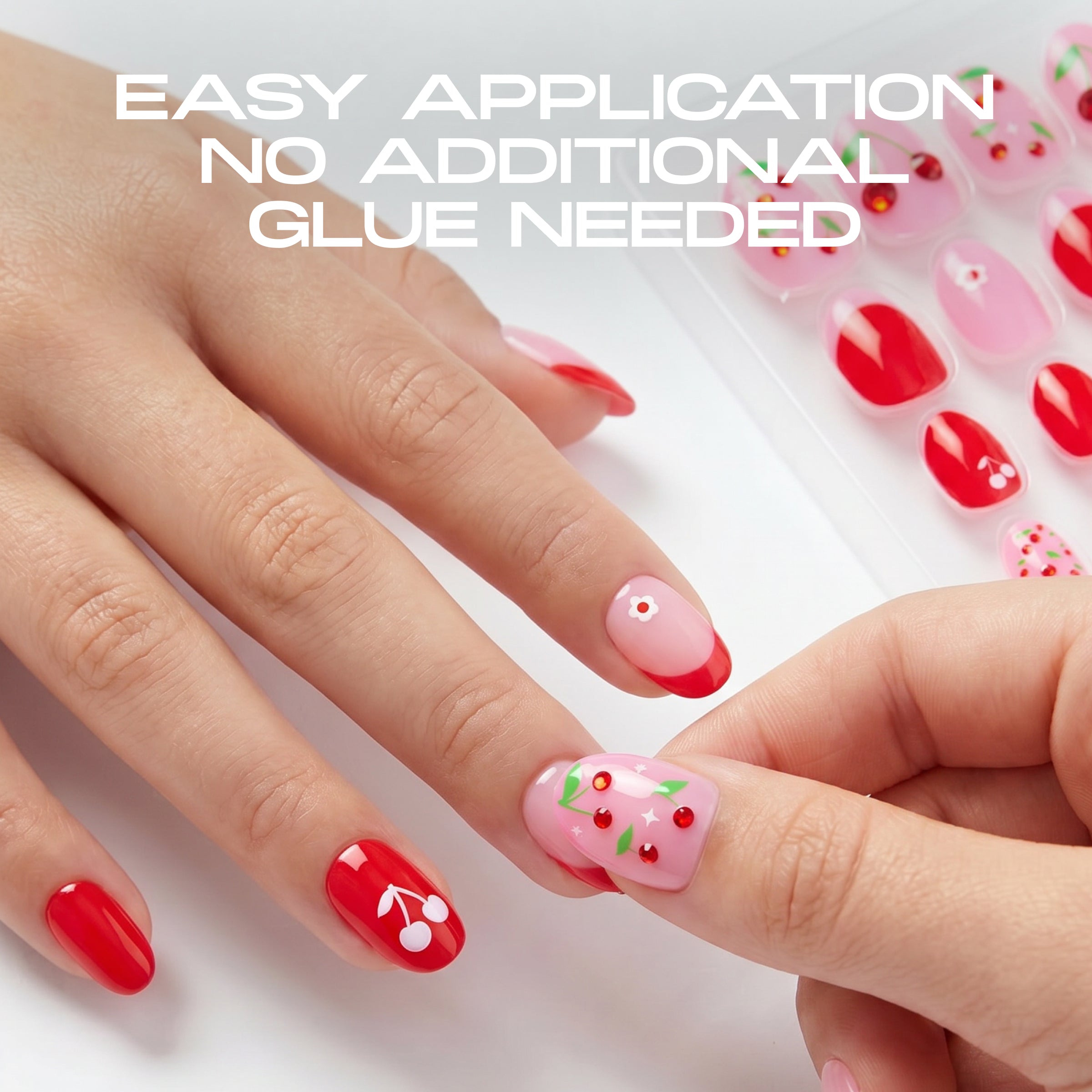 Press-On Nails 24 Piece - Sweet Cherry