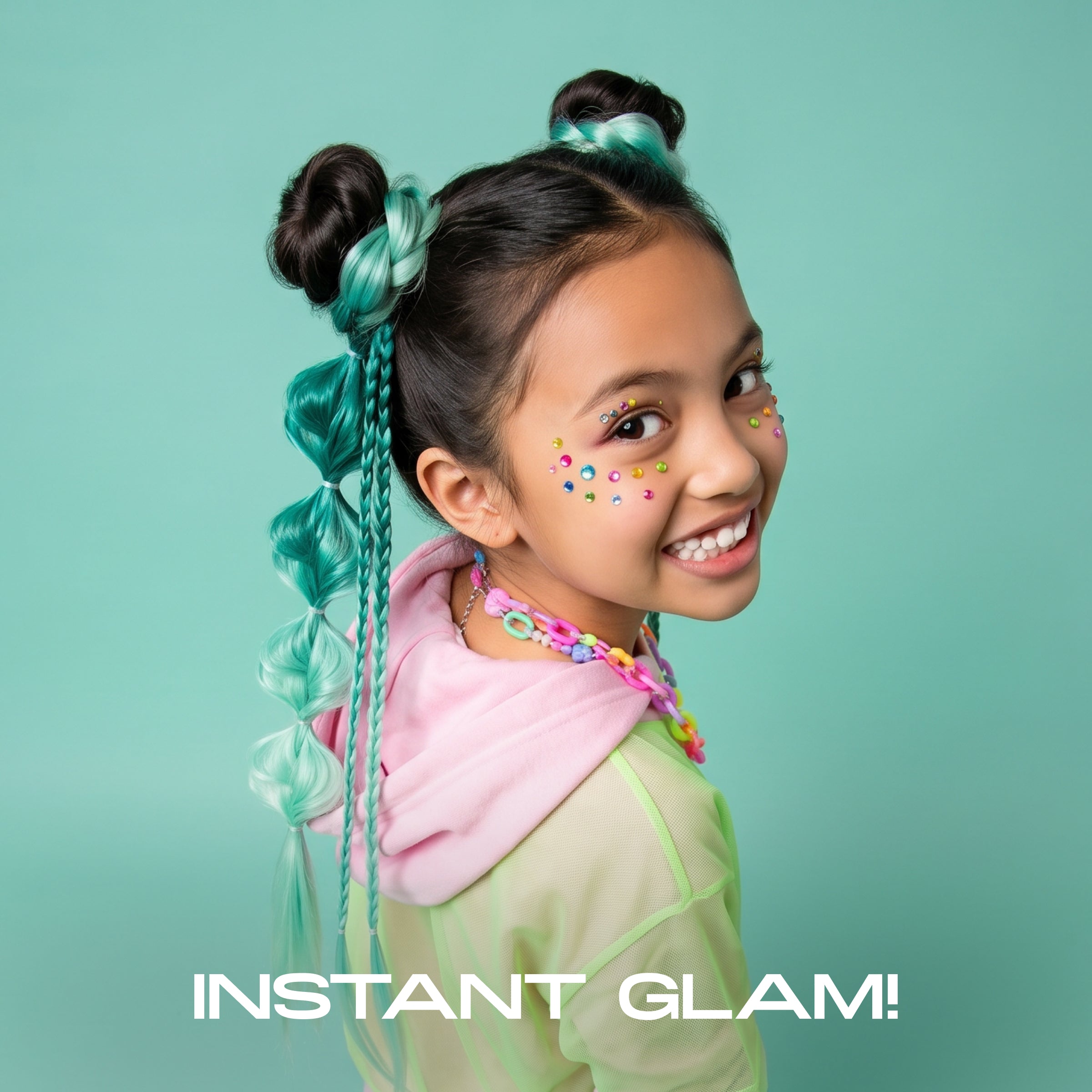 20” Wrap Ponytail Hair Extension – Teal Gem