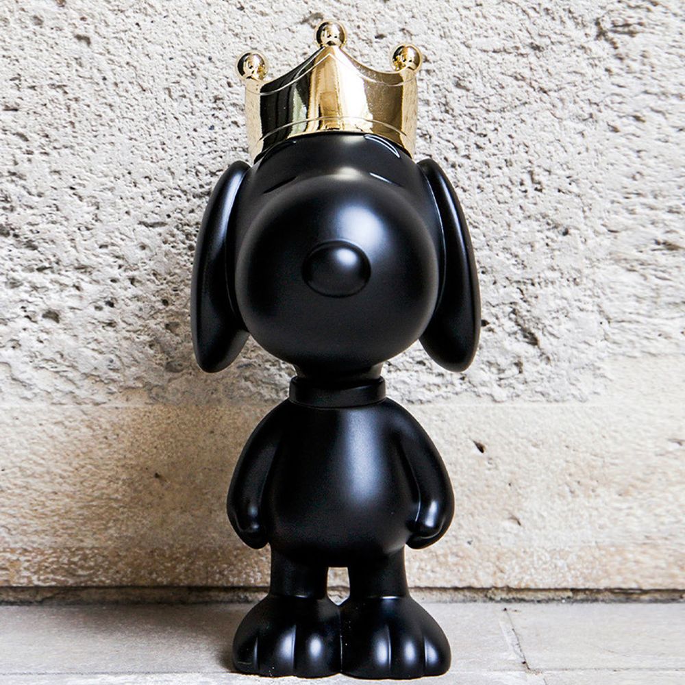 Snoopy with Crown 12" Figurine - Black & Gold