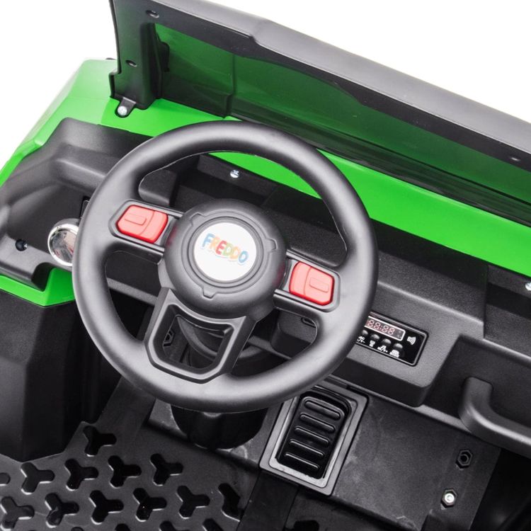 Freddo - 24V 4x4 Freddo Toys Tractor Trailer 2 Seater Ride on - Green - Outdoor