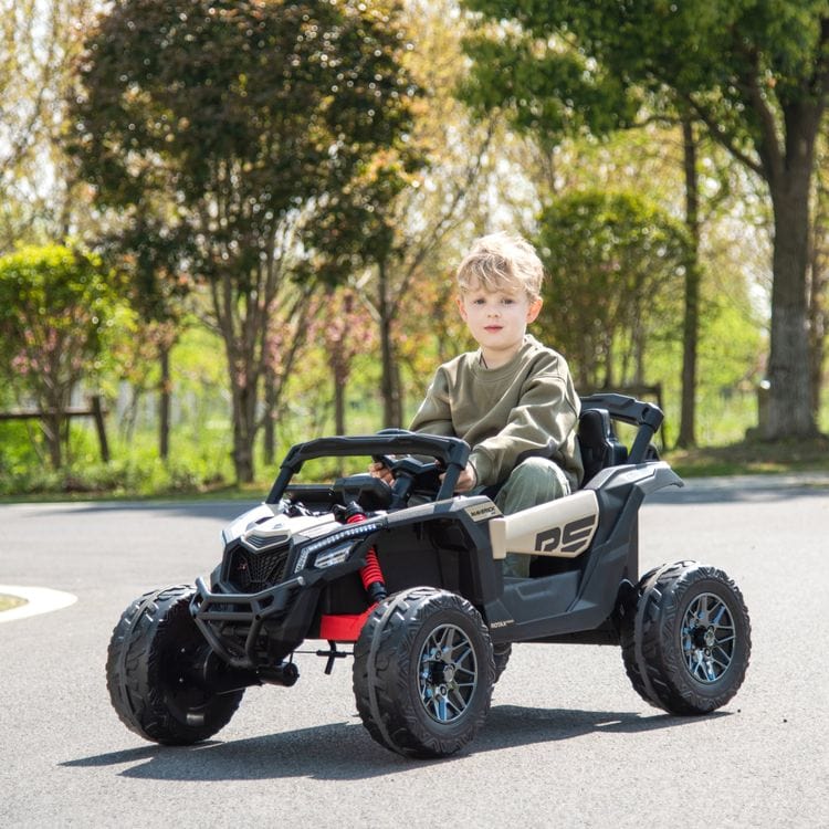 Freddo - 24V Can Am Maverick 1-Seater UTV Ride On - Khaki - Outdoor