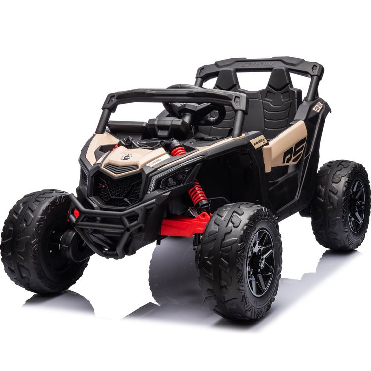 Freddo - 24V Can Am Maverick 1-Seater UTV Ride On - Khaki - Outdoor