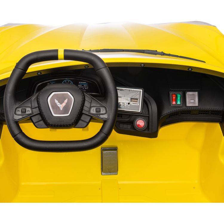 Freddo - 24V Chevrolet Corvette C8 2 Seater Ride on - Yellow - Outdoor