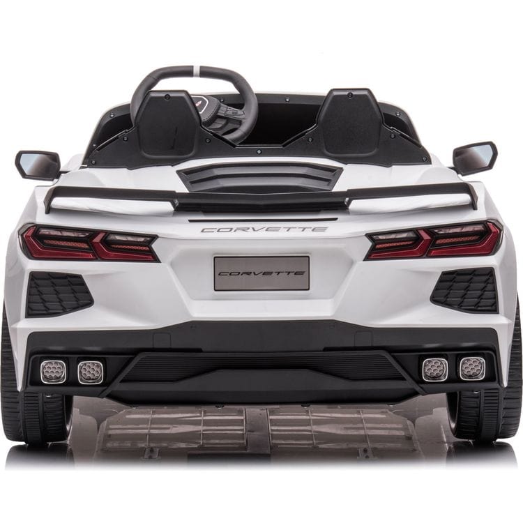 Freddo - 24V Corvette C8 2-Seater Ride On Car - White - Outdoor