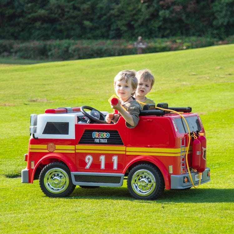 Freddo - 24V Freddo Fire Truck 2-Seater Ride on - Red - Outdoor