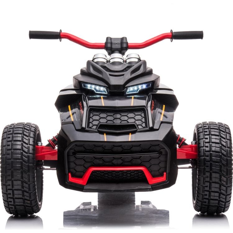 Freddo - 24V Freddo Spider 3-Wheel Motorcycle 2-Seater Ride On - Black - Outdoor