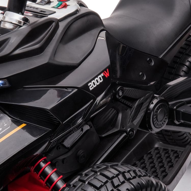 Freddo - 24V Freddo Spider 3-Wheel Motorcycle 2-Seater Ride On - Black - Outdoor