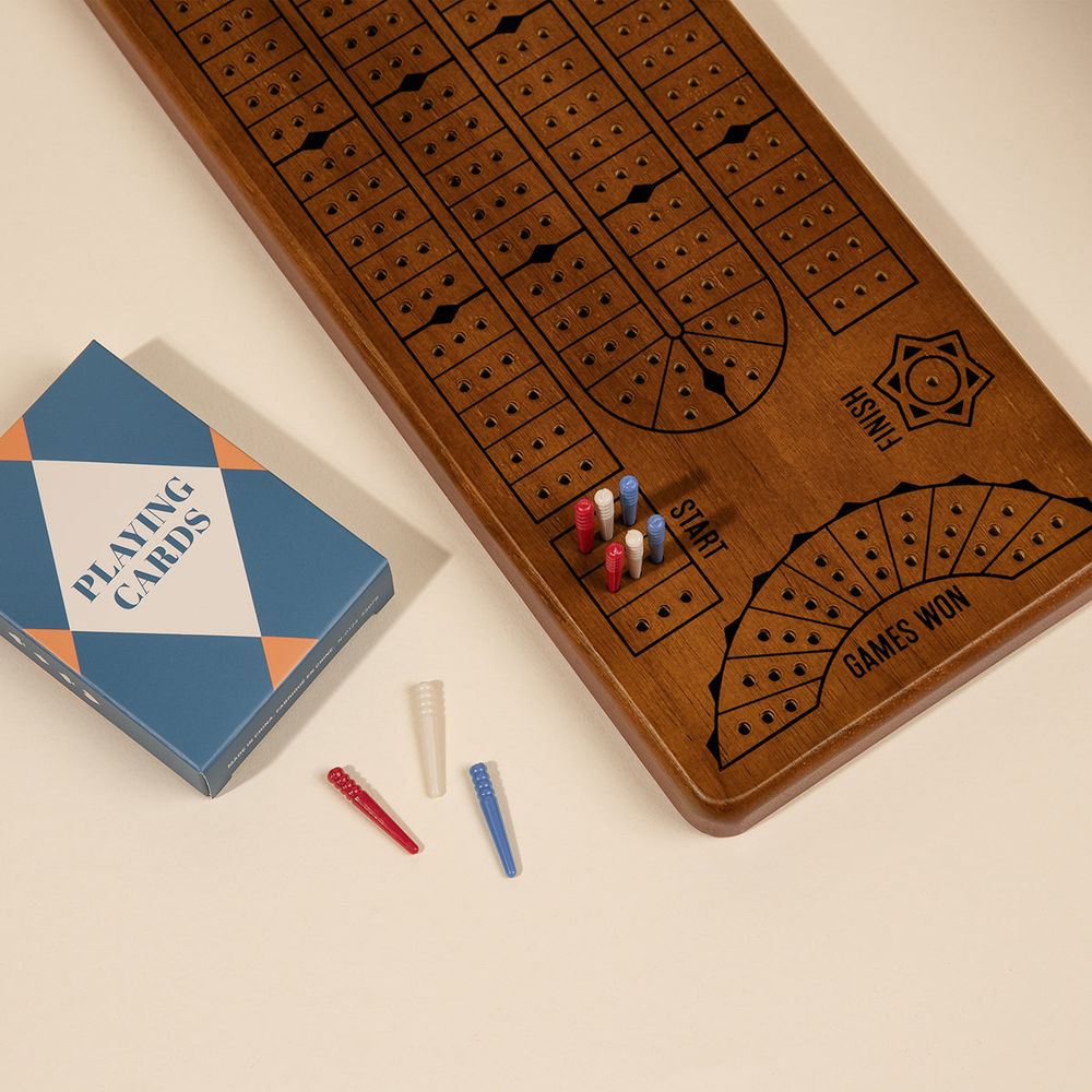 WS Game Company - 3-in-1 Premium Game Collection Scrabble Trivial Pursuit and Cribbage - Games