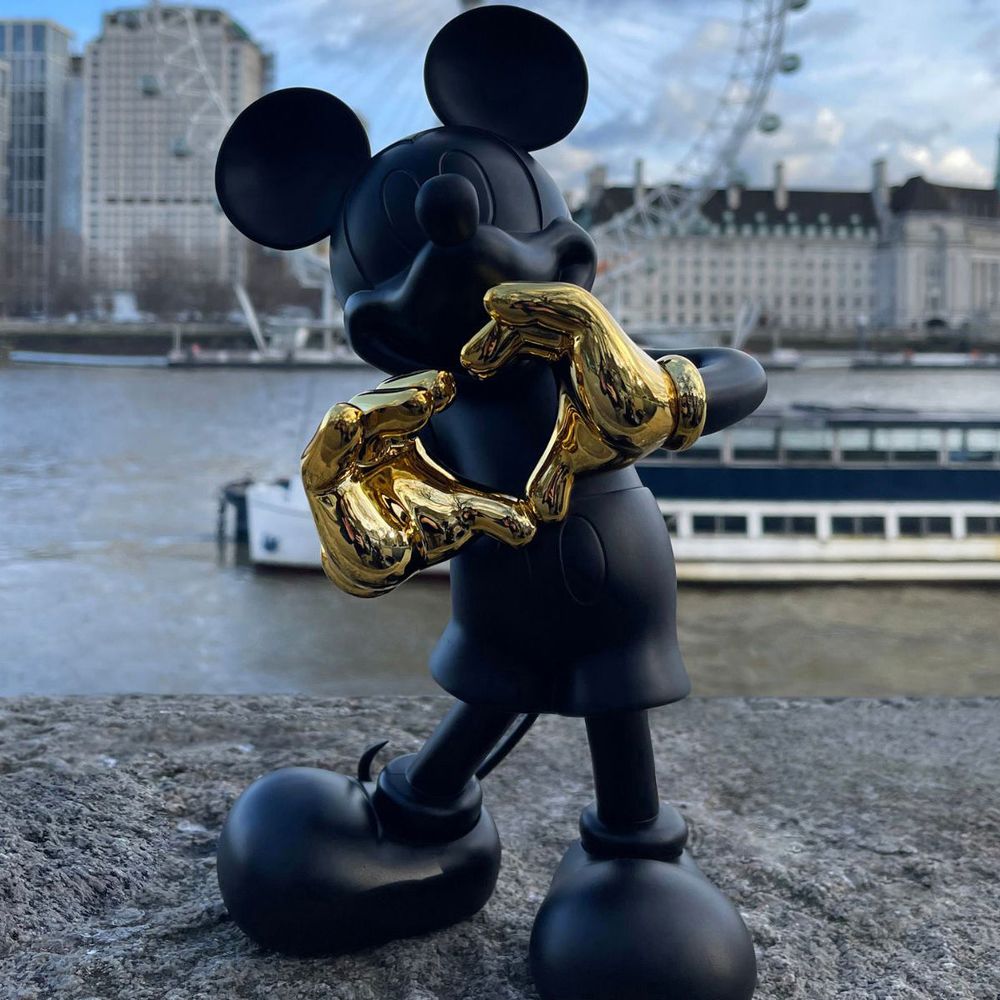 Mickey Mouse With Love 12" Kelly Hoppen Figurine - Black & Gold