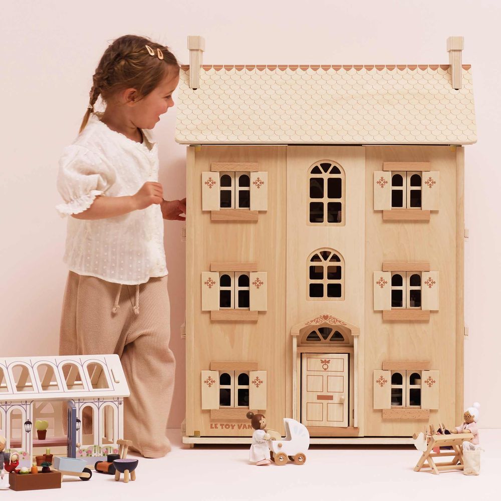 The Grand Natural Wood Doll House
