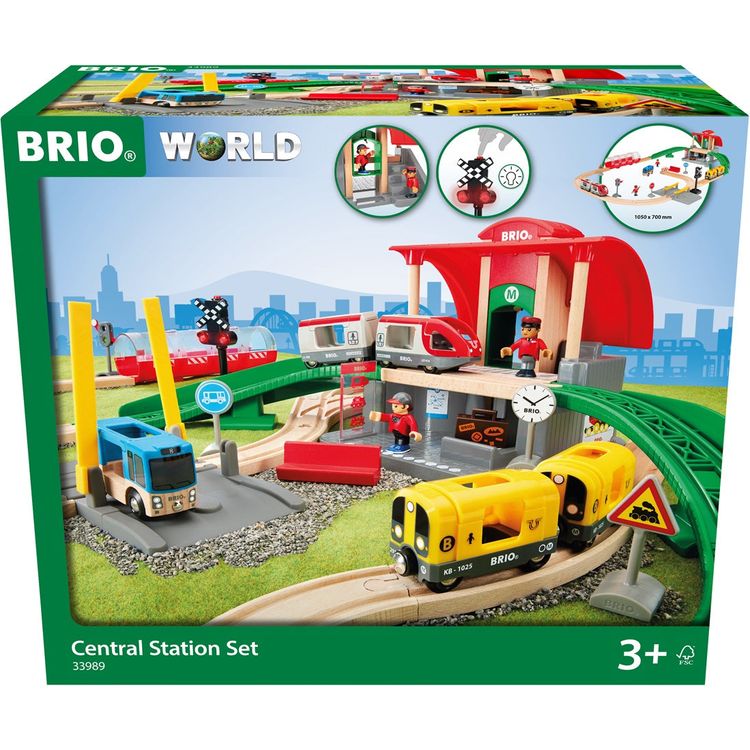 Brio - 37 Piece Central Station Toy Train Set - Preschool