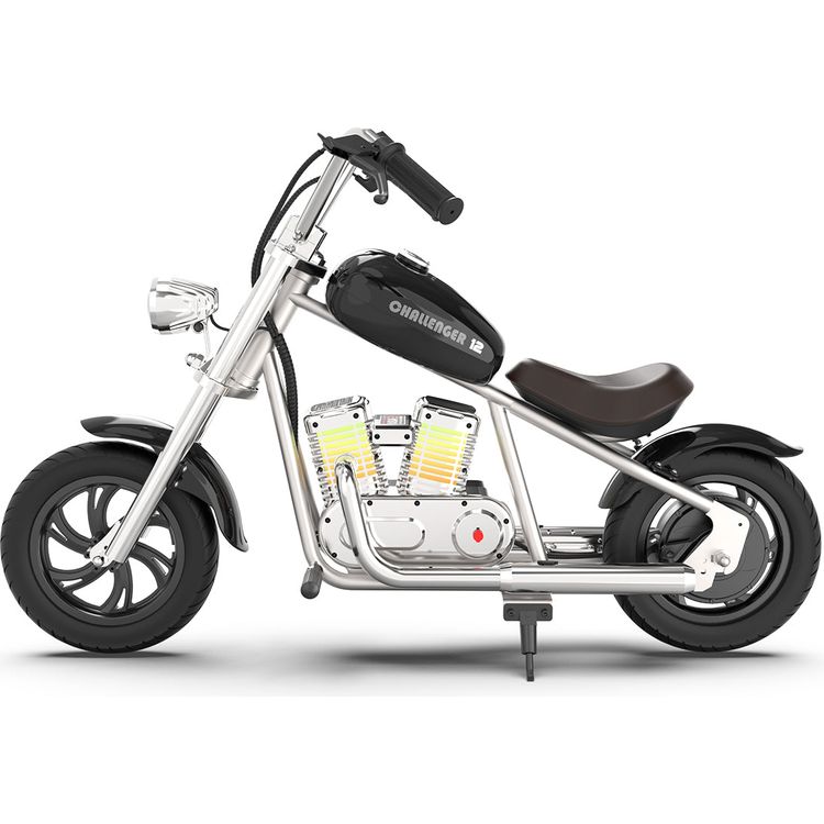 Hyper Gogo Challenger 12 Plus Kids Motorcycle with App - Black