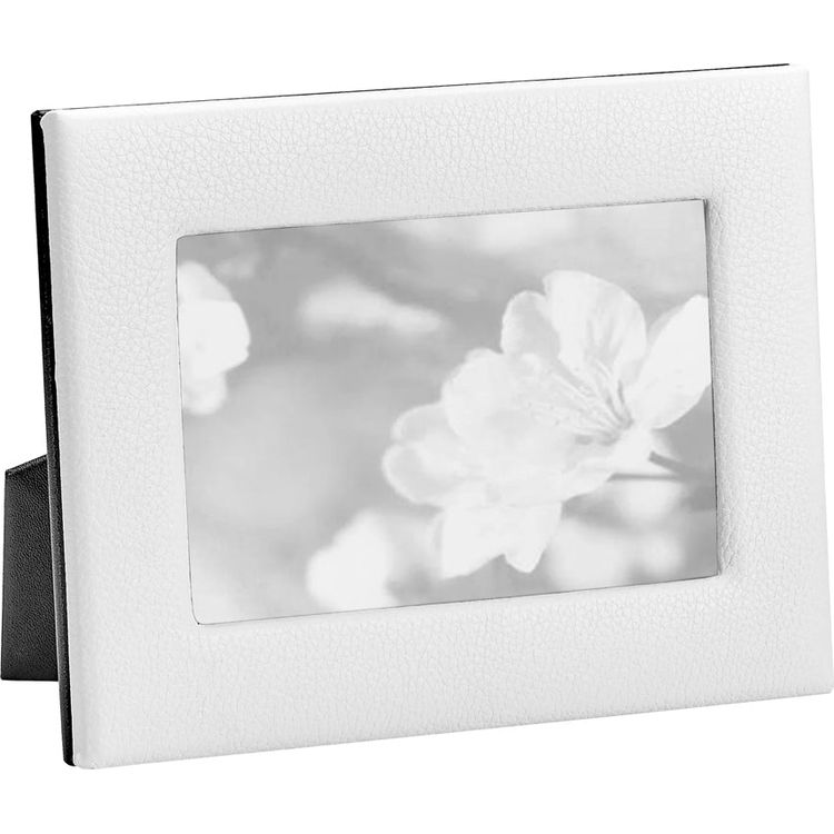 Graphic Image - 4" x 6" Leather Studio Frame - White - Trend Accessories
