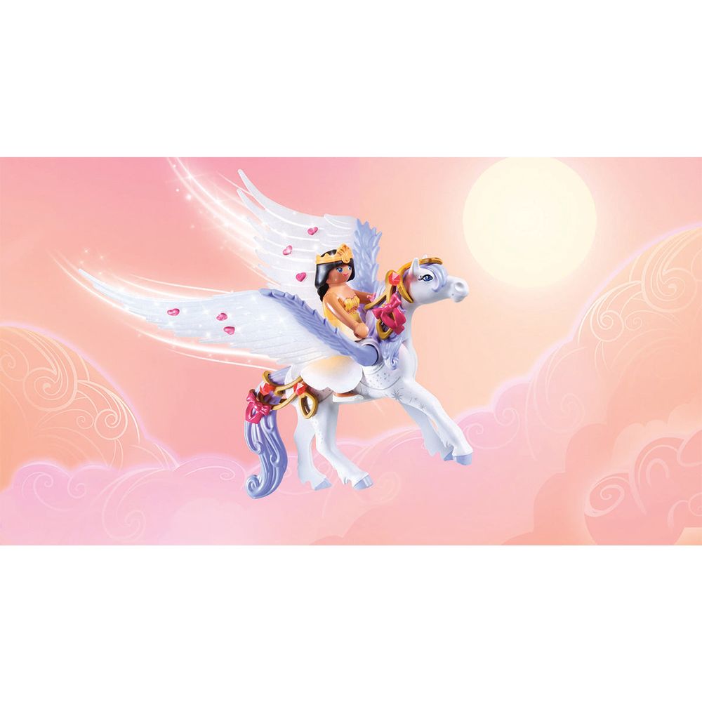 Pegasus with Rainbow in the Clouds Playset