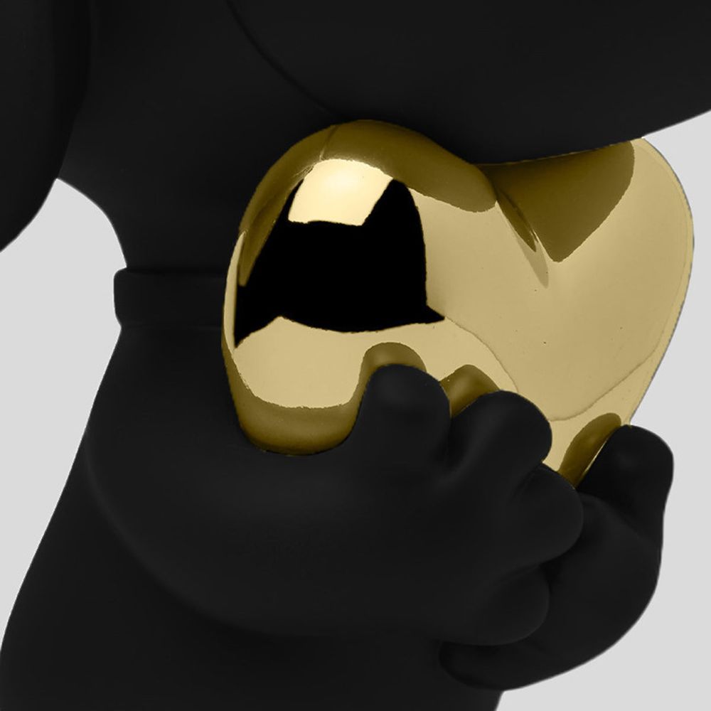 Snoopy 11" Figurine with Heart - Black & Gold