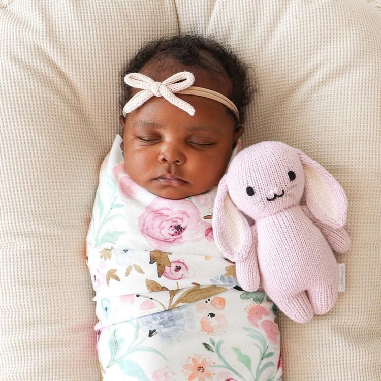 Cuddle And Kind - 7" Baby Bunny (Lilac) Hand-Knit Doll - Plush