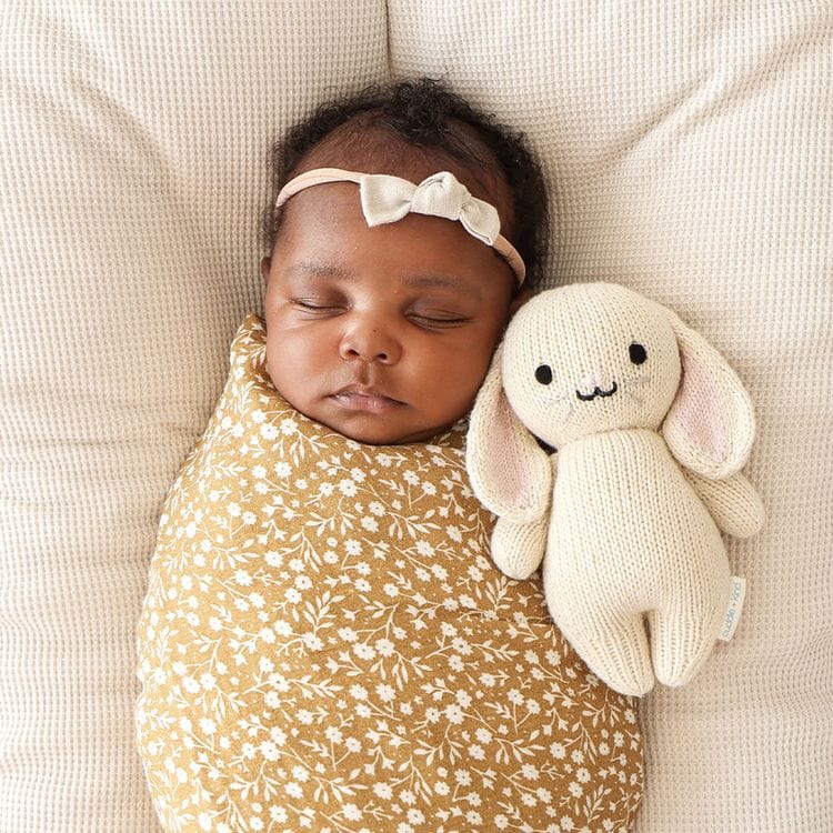 Cuddle And Kind - 7" Baby Bunny (Oatmeal) Hand-Knit Doll - Plush