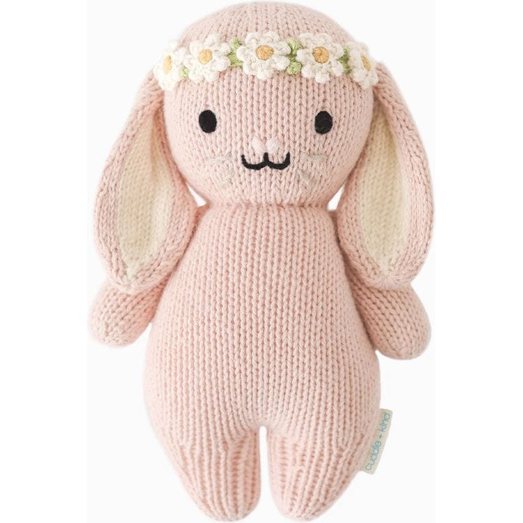 Cuddle And Kind - 7" Baby Bunny Rose (With Flower Crown) Hand-Knit Doll - Plush