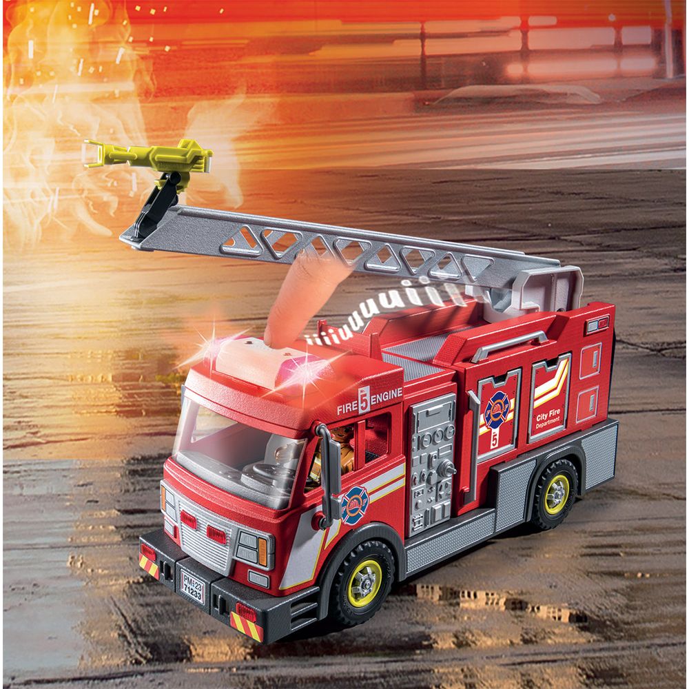 Fire Truck with Accessories and 2 Figures