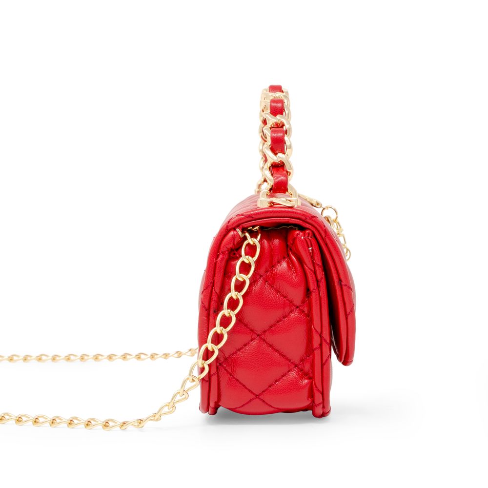 Classic Link Chain Handle Handbag - Red