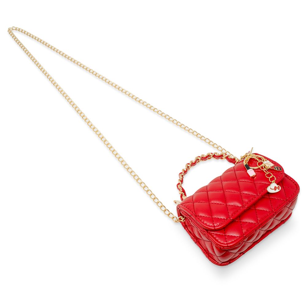 Classic Link Chain Handle Handbag - Red