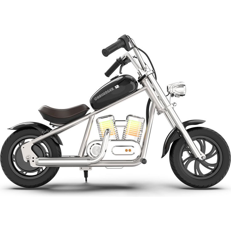 Hyper Gogo Challenger 12 Plus Kids Motorcycle with App - Black