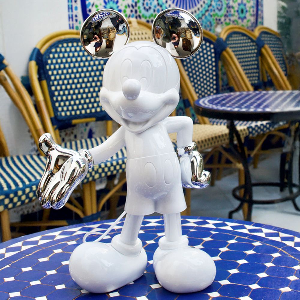 Mickey Mouse 12" Welcome Studio Figurine - White & Silver