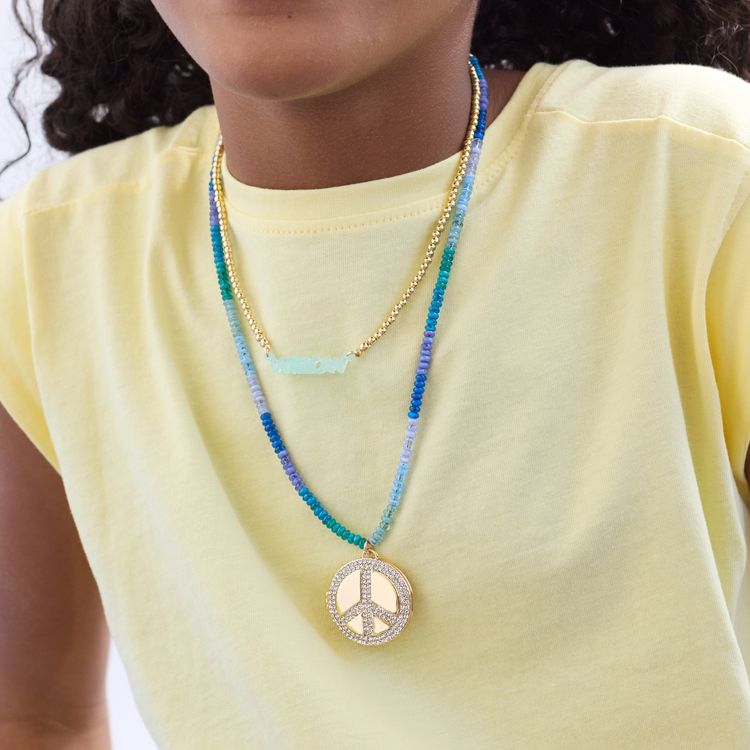 Kid's Locket Necklace - Peace