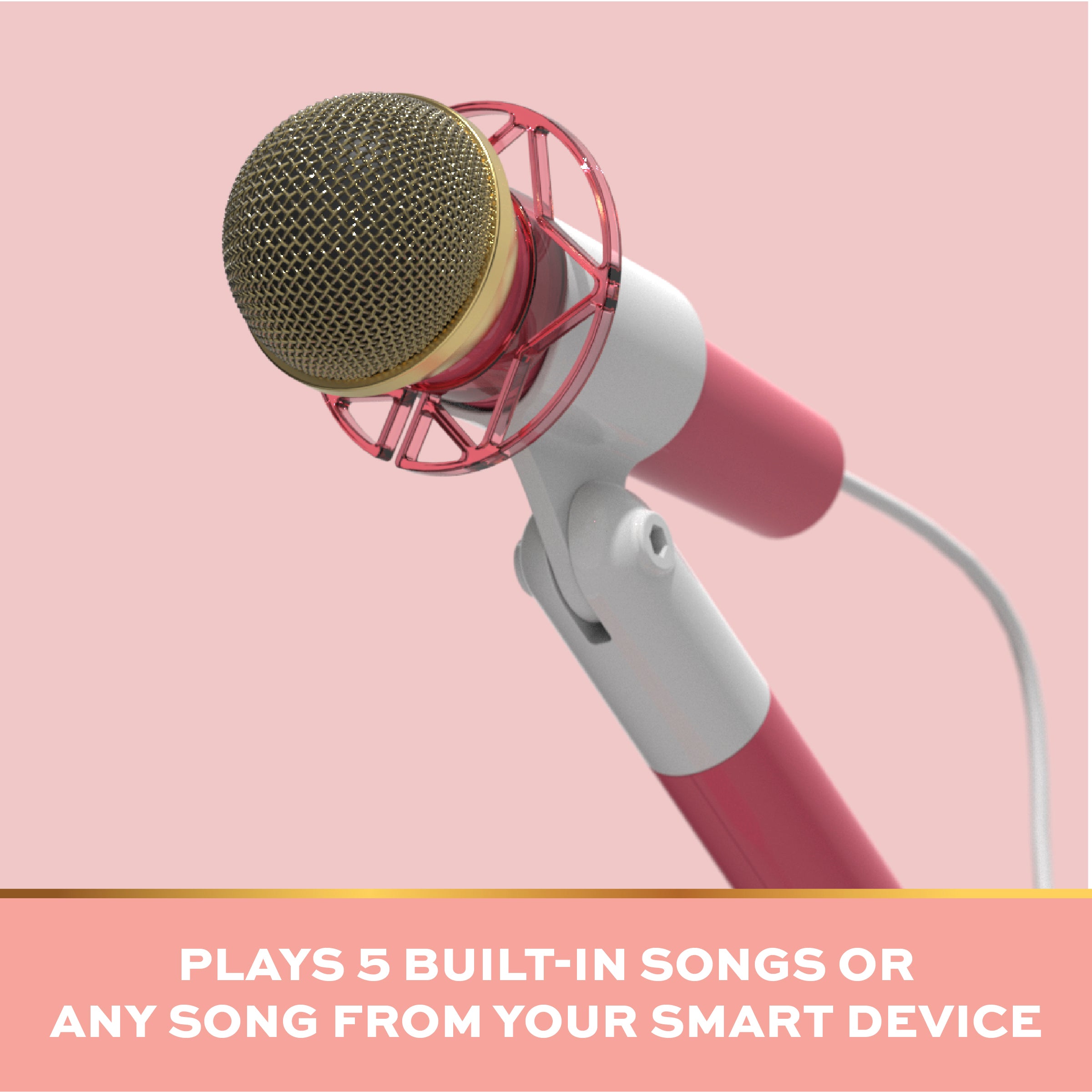 Stage Stars Karaoke Mic and Stand - Pink