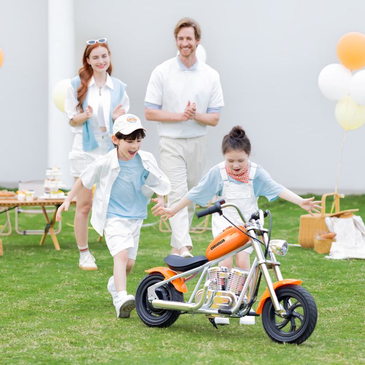 Hyper Gogo Challenger 12 Plus Kids Motorcycle with App - Orange