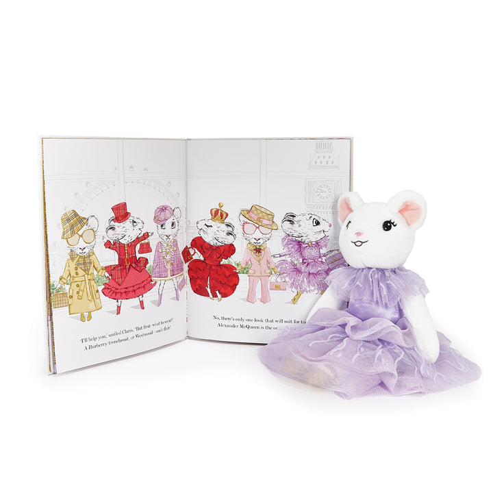 Claris The Mouse: The Secret Crown & Oh La La Lilac Plush Book Bundle