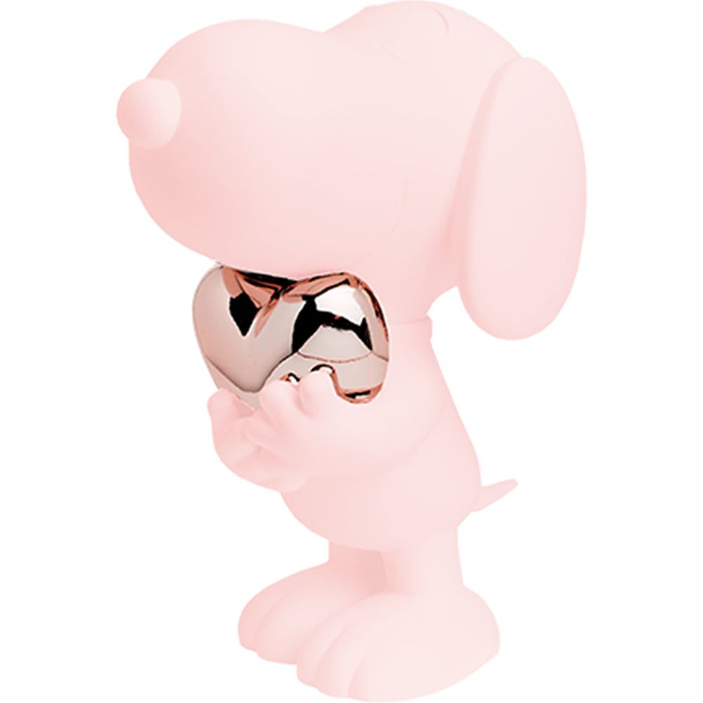 Snoopy 11" Figurine With Heart - Pastel Pink & Rose Gold