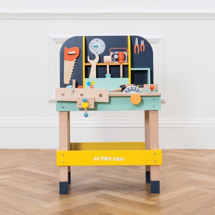 Le Toy Van - Alex’s Toy Work Bench with 11 Accessories - Preschool