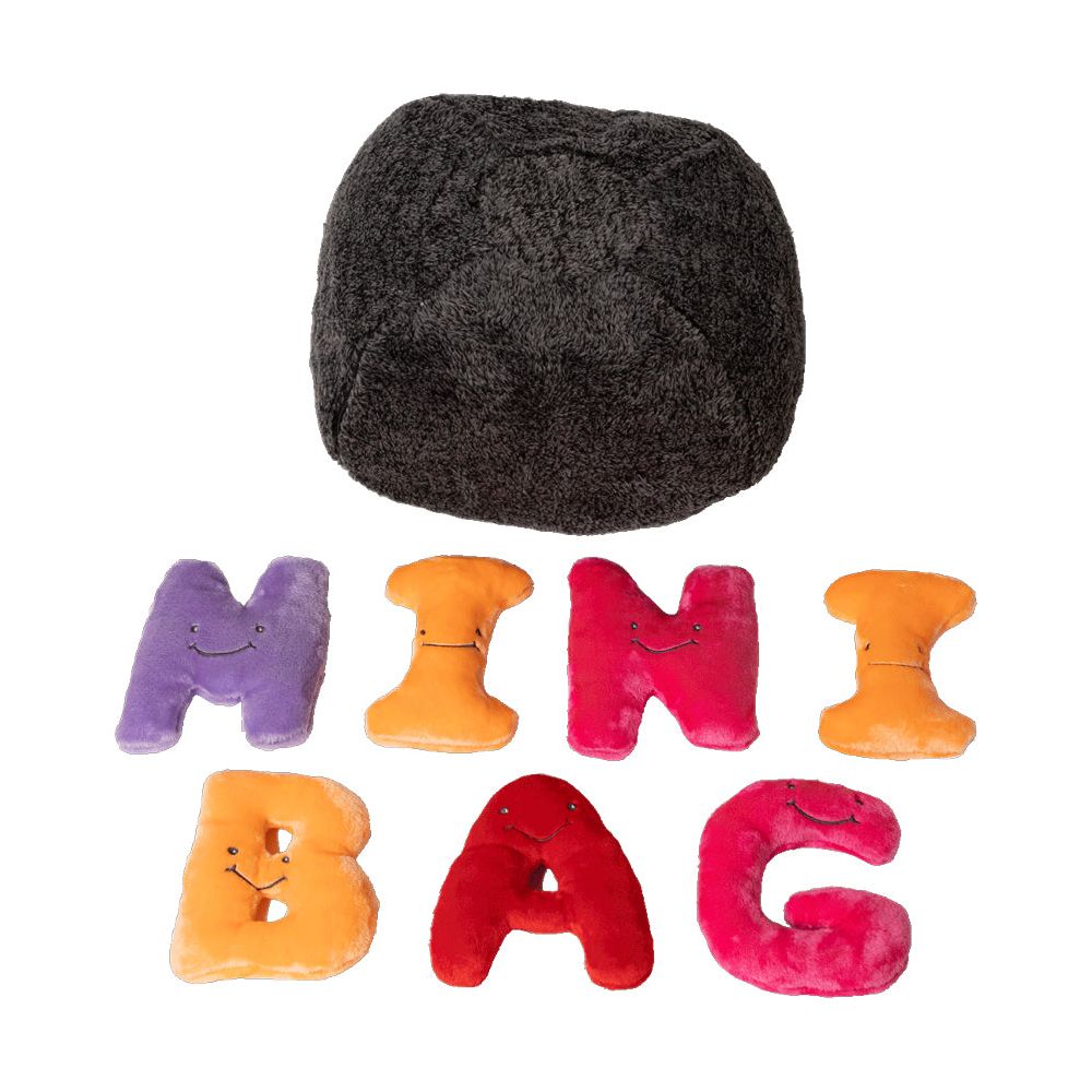 AlphaPals - Alphabet Plush Mini Set - Rainbow Letters with Dark Grey Bag - Plush