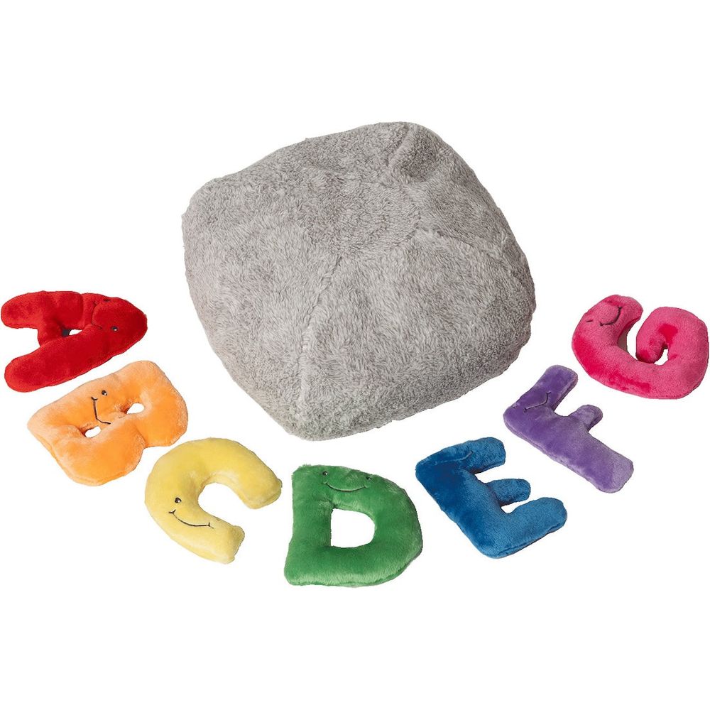 AlphaPals - Alphabet Plush Mini Set - Rainbow Letters with Light Grey Bag - Plush